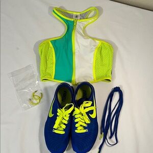 Nike Flywire 8.5 Body Glove Top M Pageant or Fitness Set w/ Earrings
